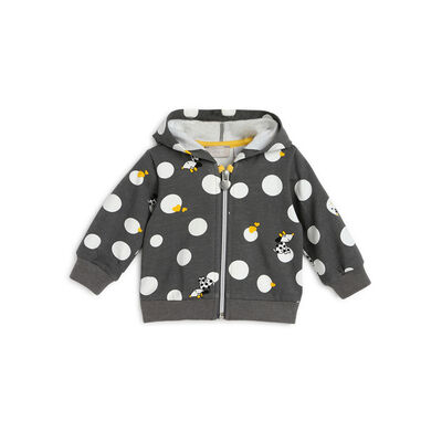 Girls Dark Grey Printed Cardigan